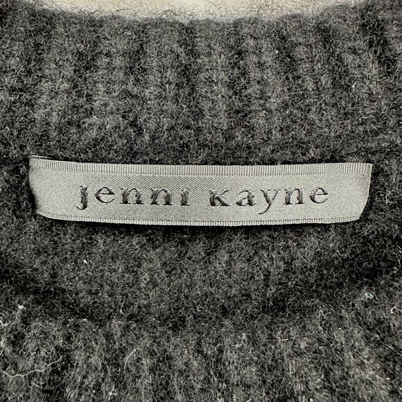 Jenni Kayne | Small | Cashmere Boxy Ribbed Crewneck Fisherman Sweater in Black - Picture 6 of 11